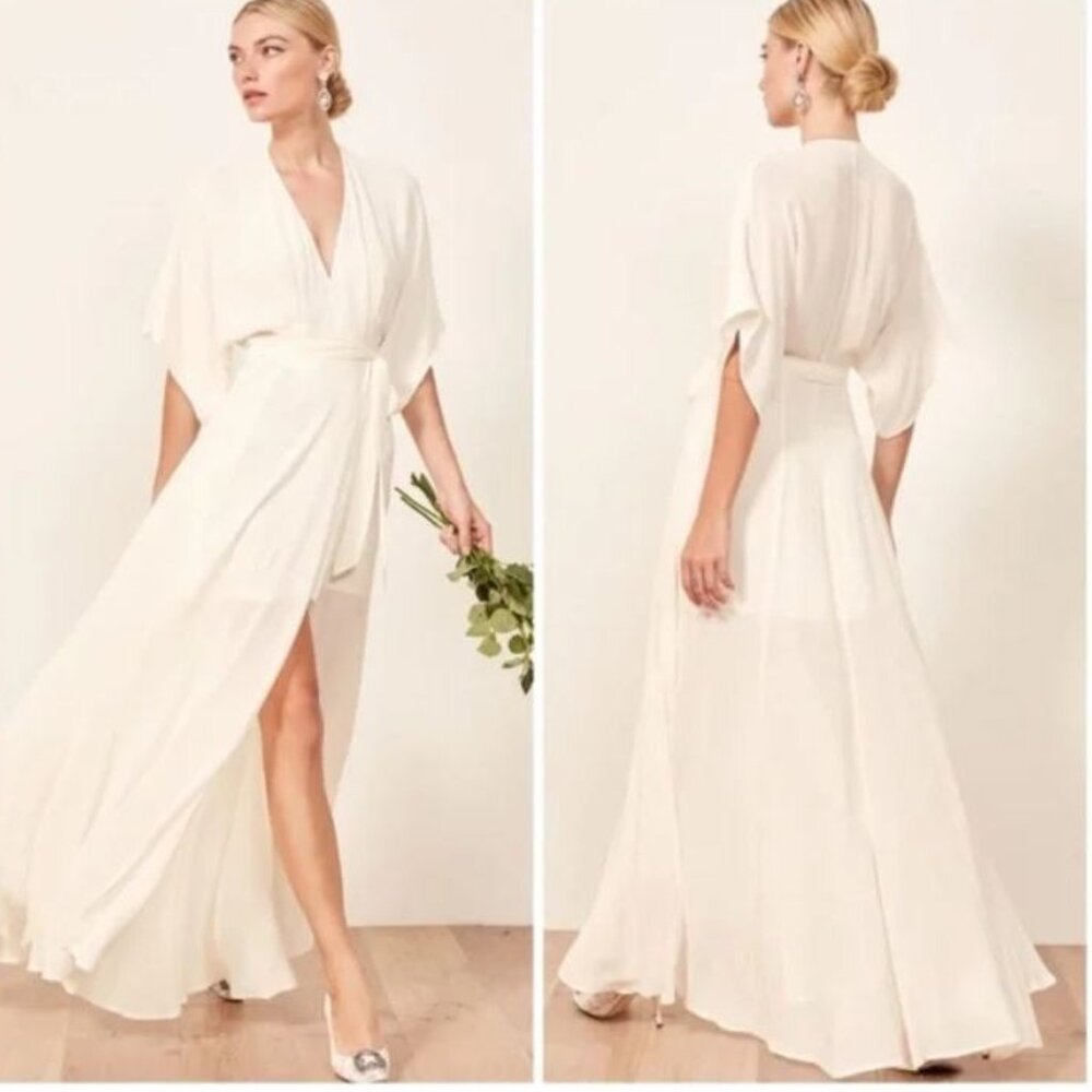 Reformation Winslow Ivory white wrap dress